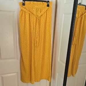 See You Monday Yellow Polka Dot Wide Leg Pants